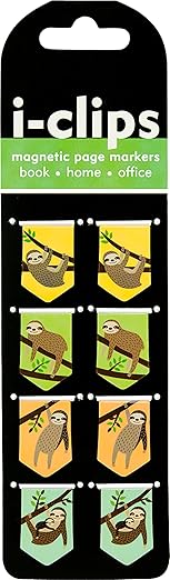 Sloths I-clip Magnetic Pagemarkers (set of 8)