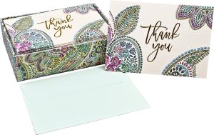 Watercolor Paisley Thank You Cards