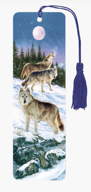 3D Bookmark Wolves