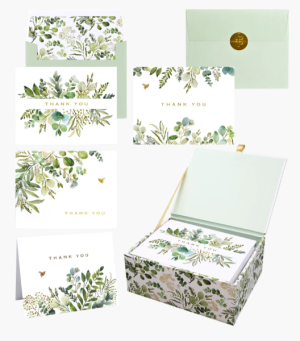 Eucalyptus Premium Thank You Note Cards