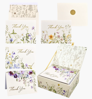Wildflowers Premium Thank You Note Cards