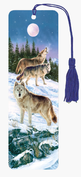 3D Bookmark Wolves